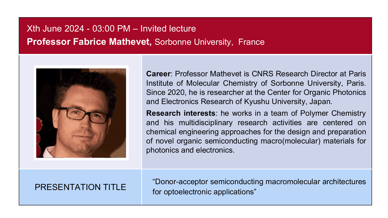 Donor-acceptor semiconducting macromolecular architectures for optoelectronic applications